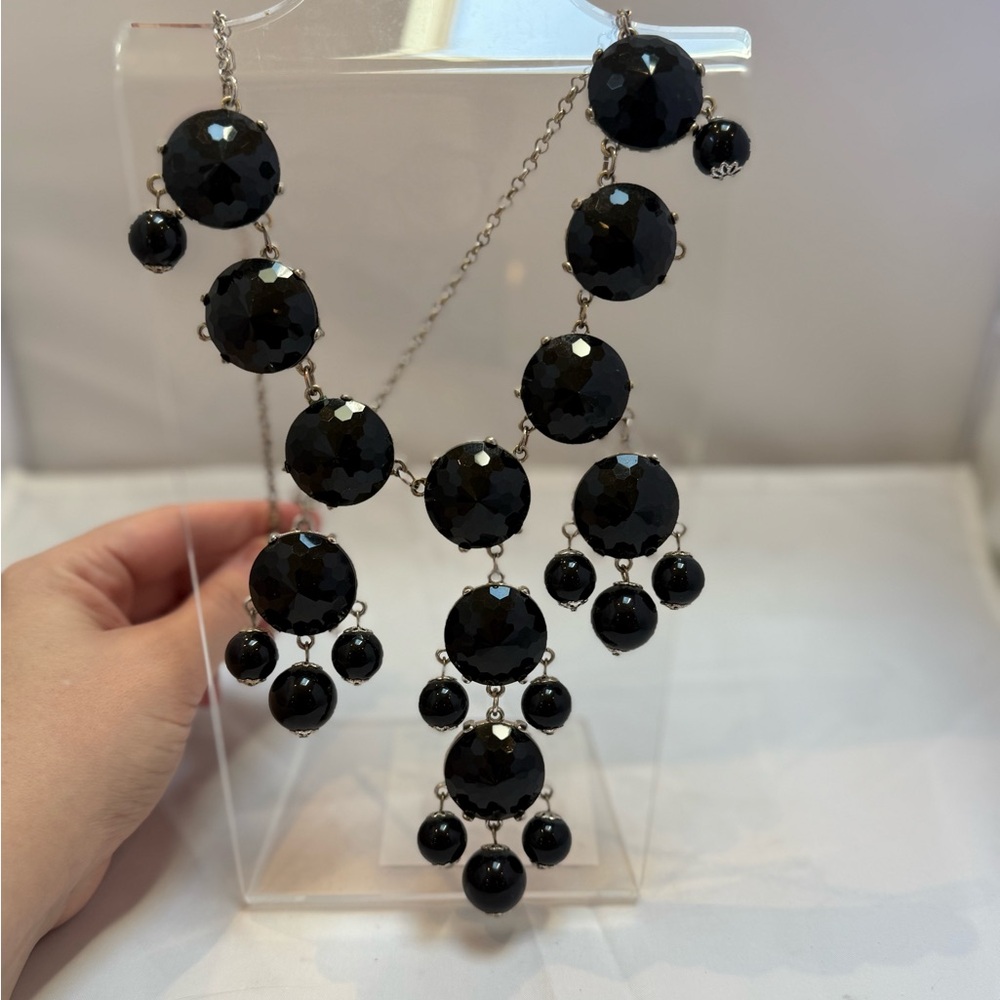 Vintage 2000s Black Bubble Statement Necklace - Picture 2 of 4